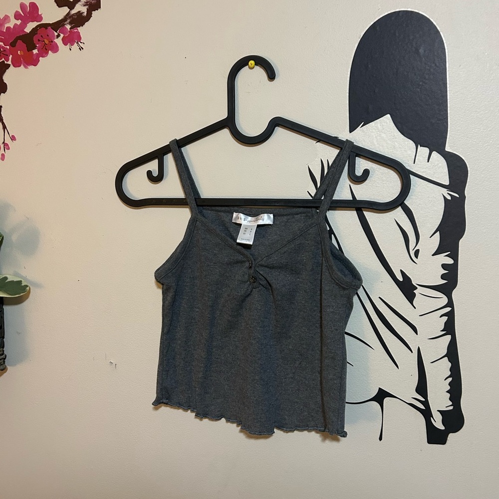 SWS Essentials Grey & Maroon Crop Cami